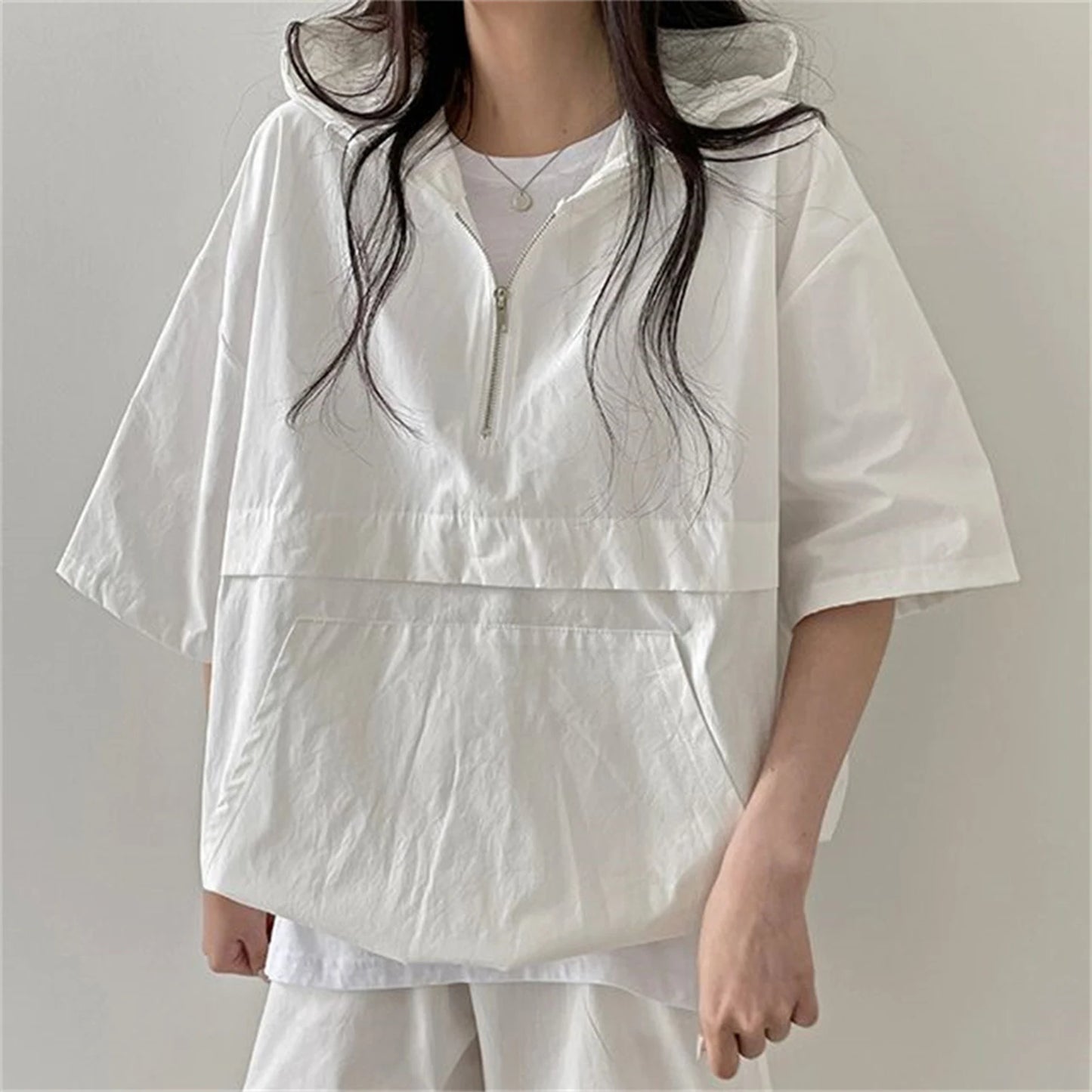 2 Pcs Sport Shorts & Three-quarter Sleeve Top
