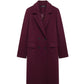 TRAFZA  Burgundy Woolen Coat