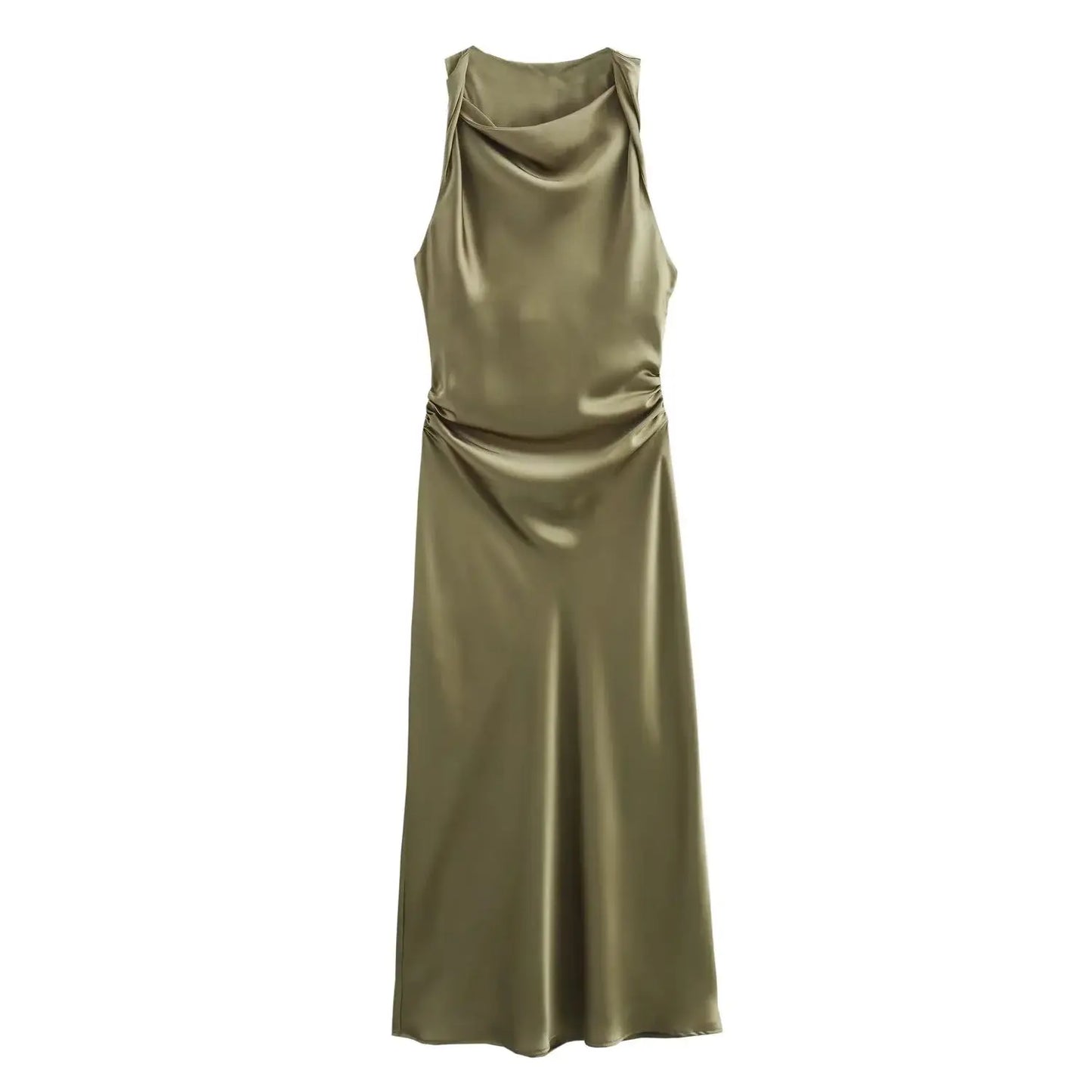 TRAF Satin Long Dress