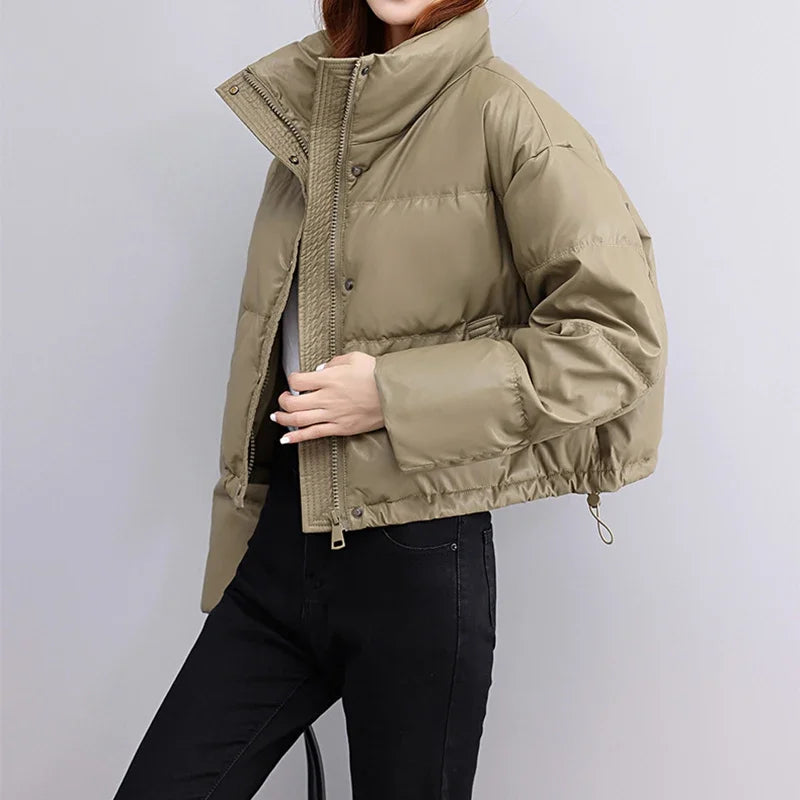 Mock Neck Casual Down Jacket