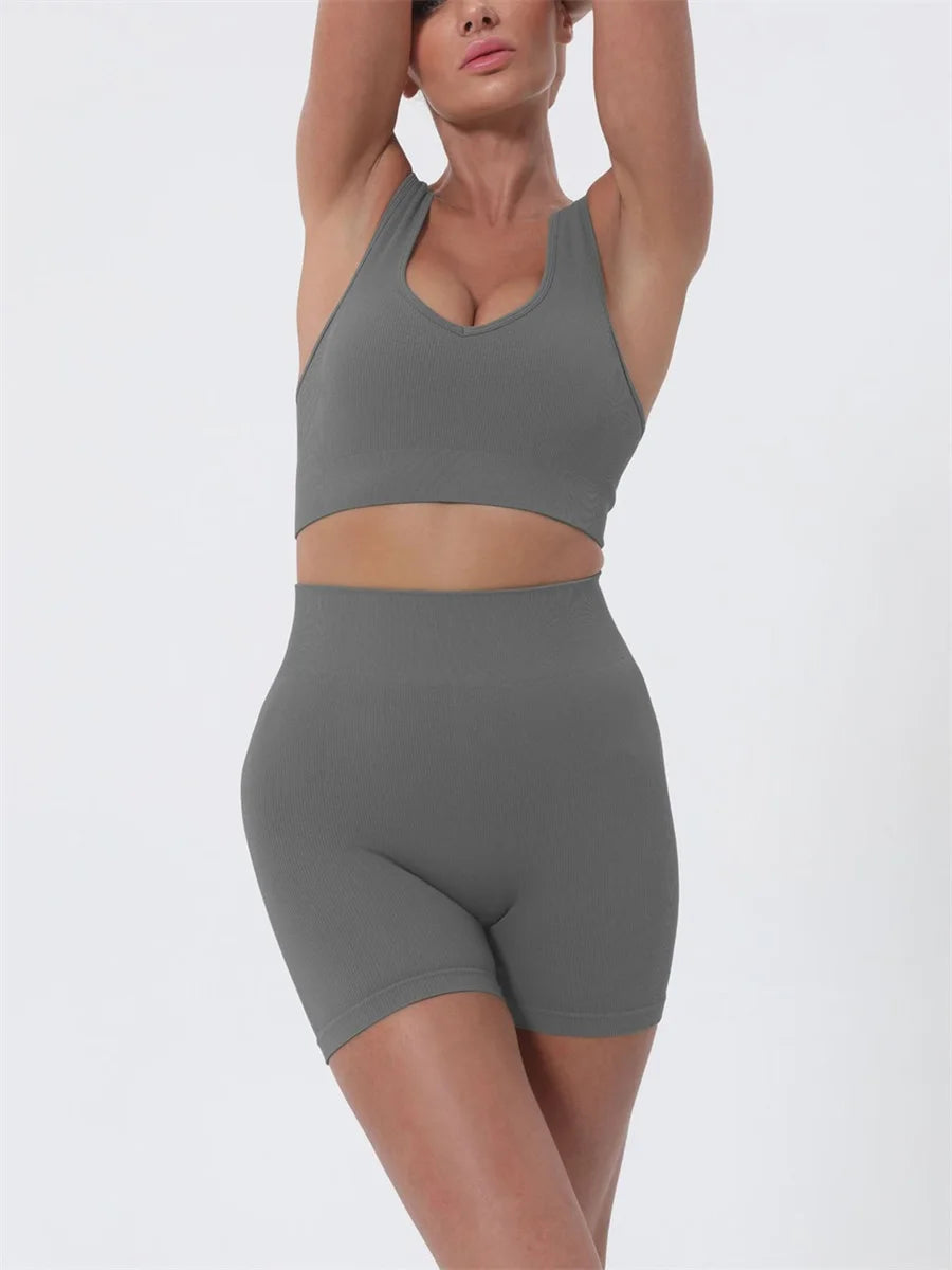 Women’s Summer Sleeveless Crop Top & Shorts Set