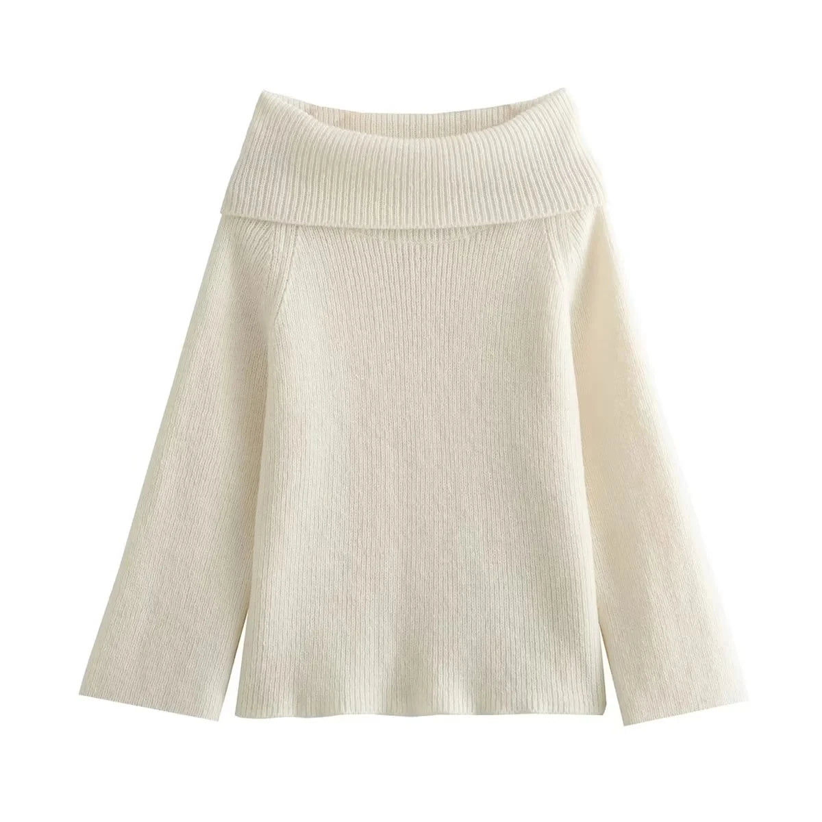 TRAFZA Off Shoulder Pullover Sweater