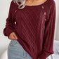 Casual Square Neck Long Sleeve Sweater