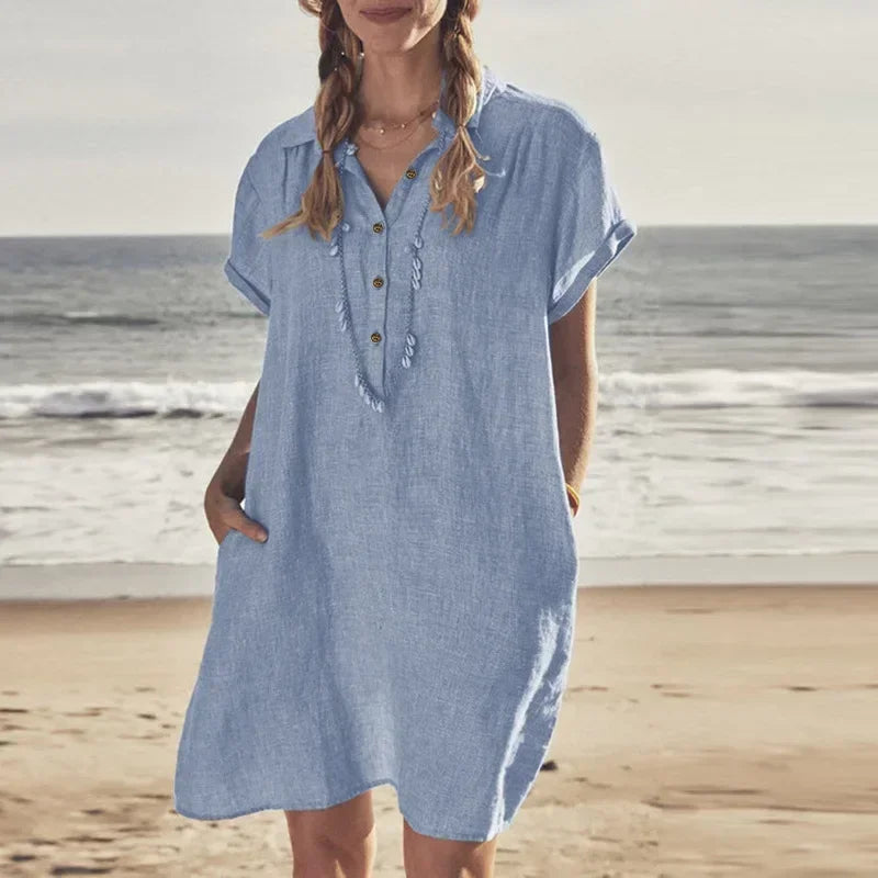 Plus Size Summer Cotton and Linen Dress