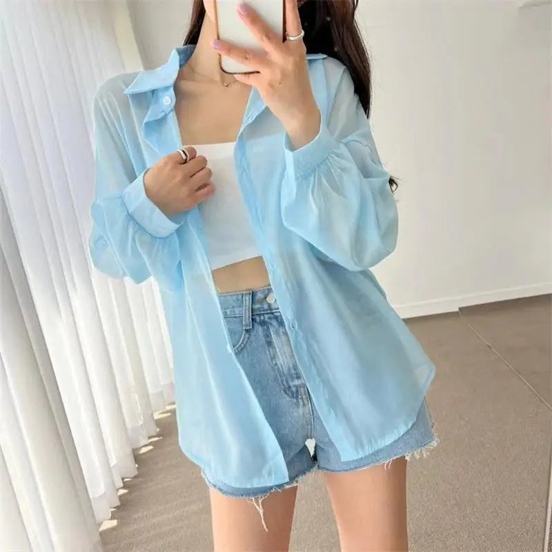 Women’s 7-Color Sheer Sun-Proof Summer Tops