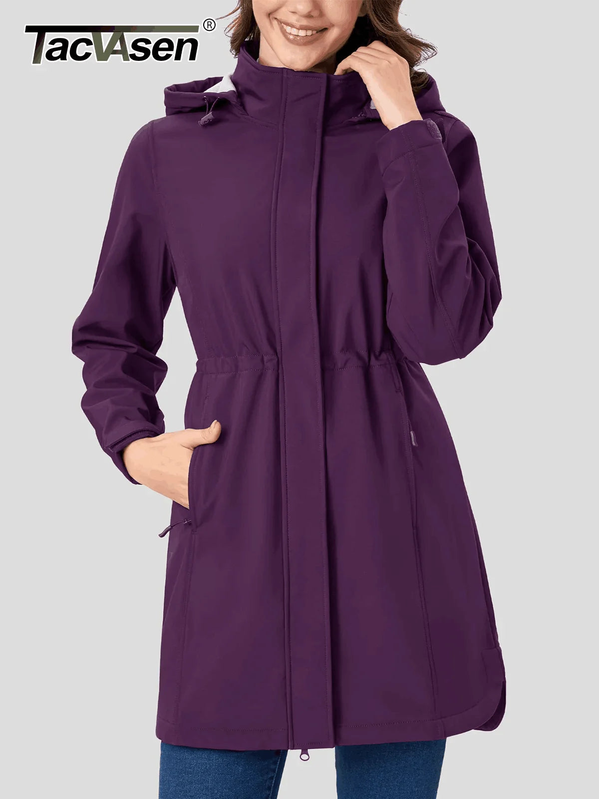 TACVASEN Long Hooded Fleece Lined Jacket