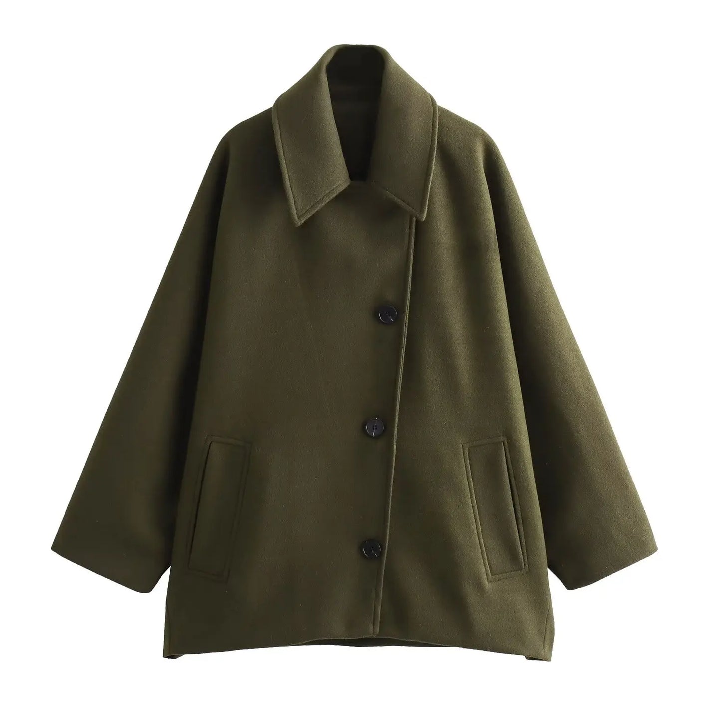Oblique Button Loose Jacket / Coat