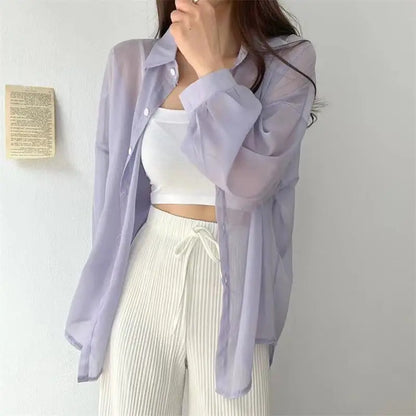 Women’s 7-Color Sheer Sun-Proof Summer Tops