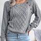 Casual Square Neck Long Sleeve Sweater