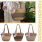Women’s Large Straw Crochet Tote Bag with Zipper
