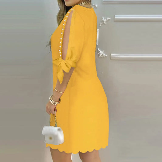 Elegant  Short Sleeve Formal Dress