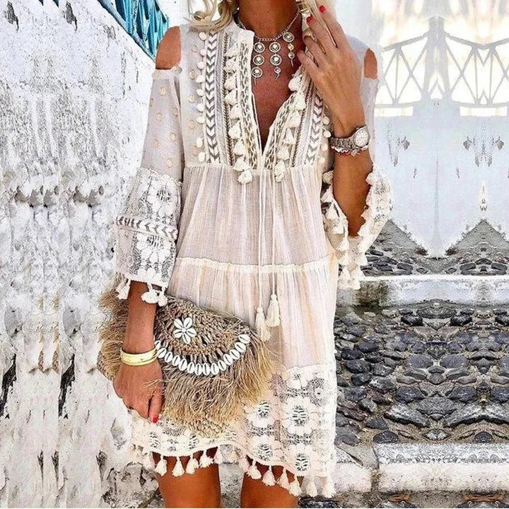 Embroidery Crochet Lace Boho Dress