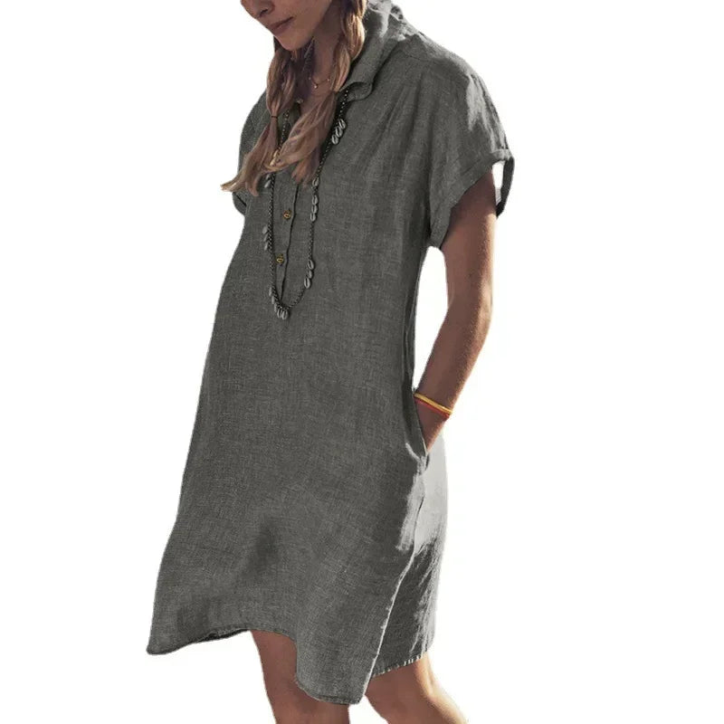 Plus Size Summer Cotton and Linen Dress