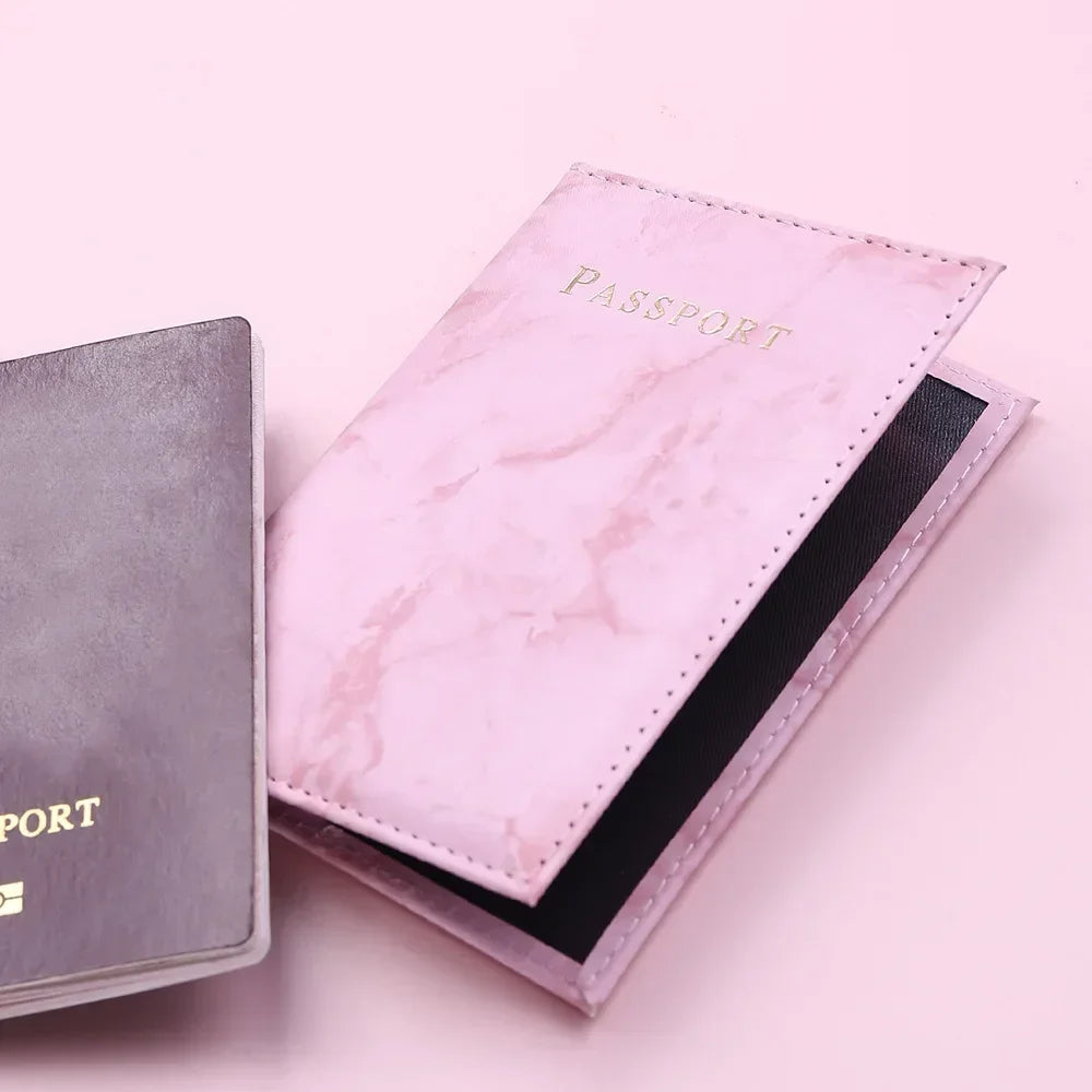 Marble Pattern Travel Passport Cover