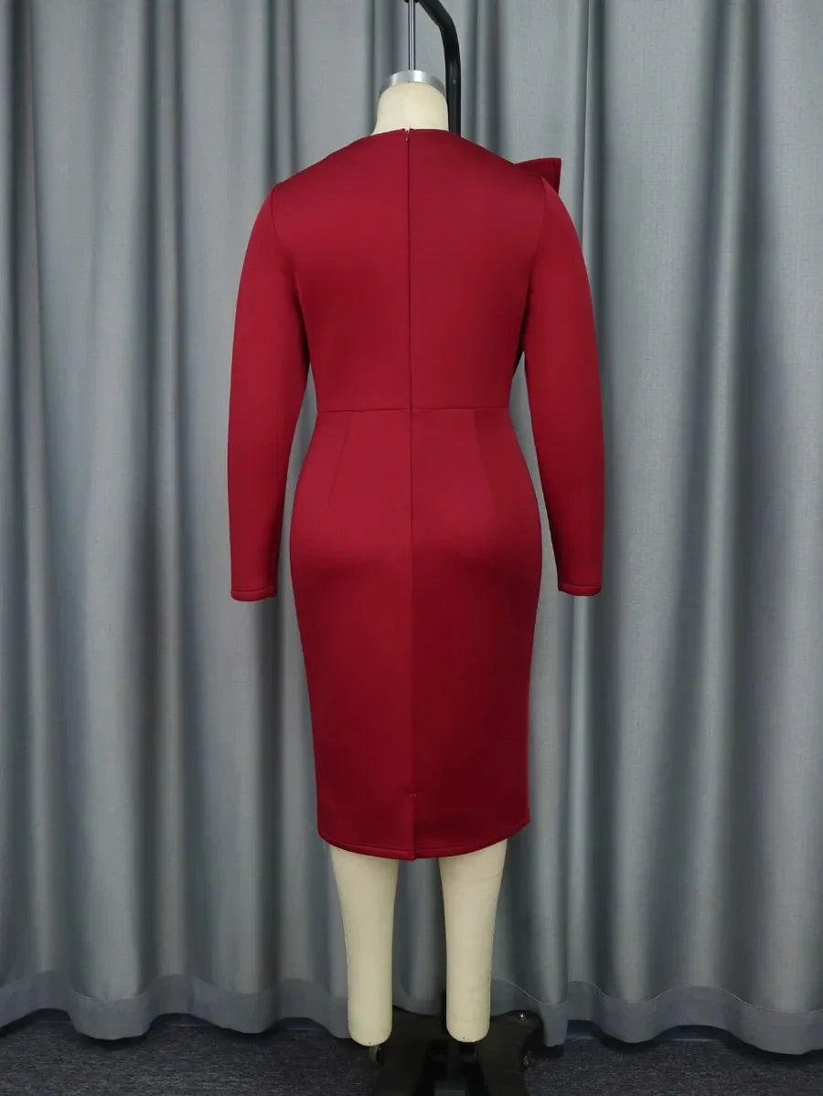Elegant Long Sleeves with Lace Appliques Sheath