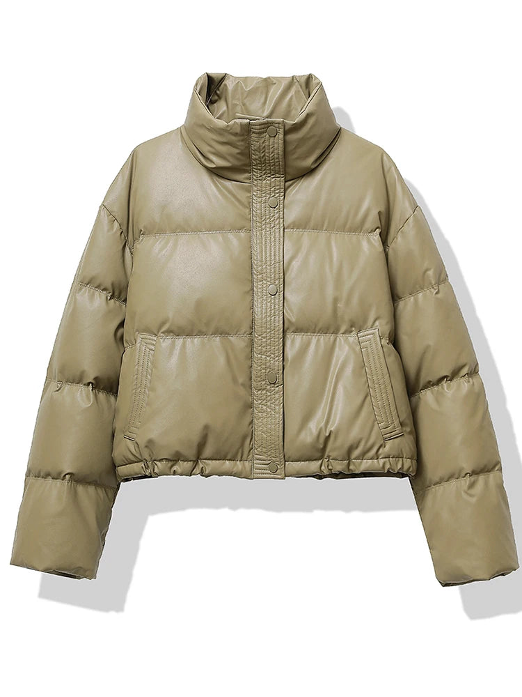 Mock Neck Casual Down Jacket