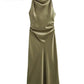 TRAF Satin Long Dress