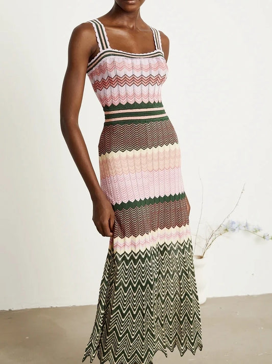 Luxury Design Knitted Maxi Dress