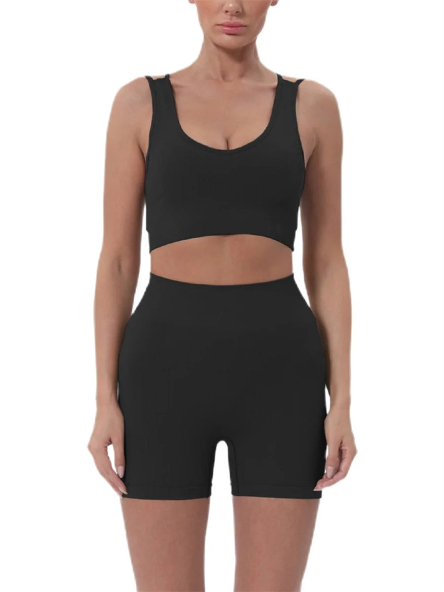 Women’s Summer Sleeveless Crop Top & Shorts Set