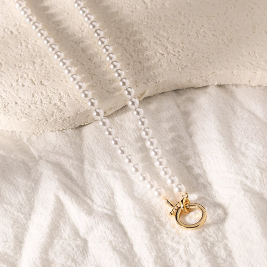 18K Gold Plated Freshwater Pearl Beaded Choker Necklace