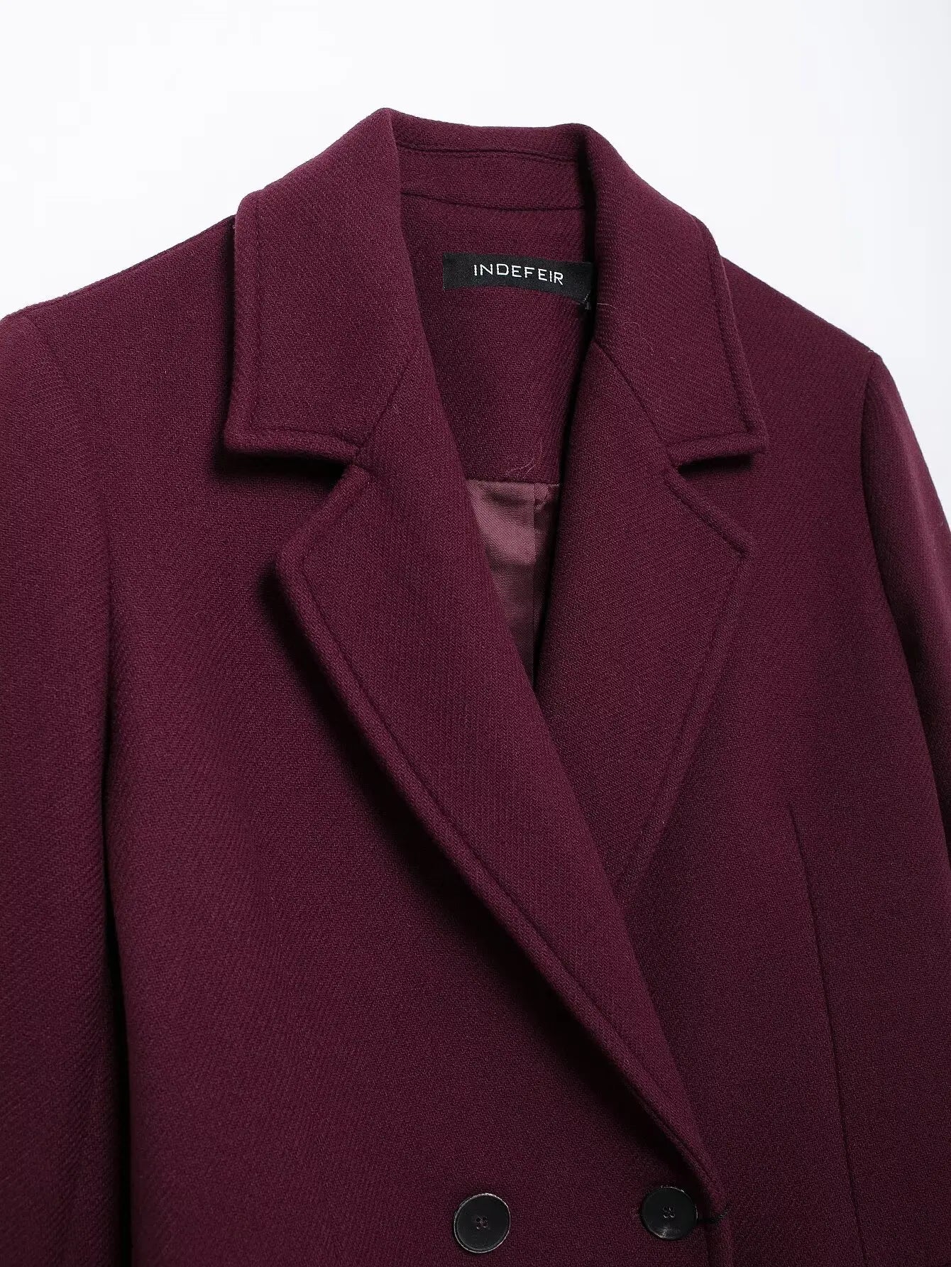 TRAFZA  Burgundy Woolen Coat