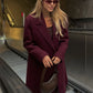 TRAFZA  Burgundy Woolen Coat