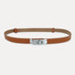 Luxury Adjustable Thin PU Leather Belt with Metal Buckle